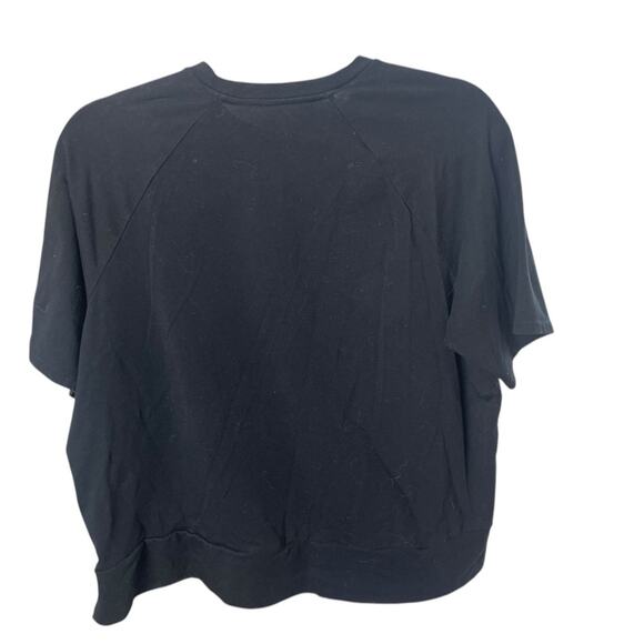 Eileen Fisher Black Cotton Crew Neck Tee, Cropped, Capsule, Casual, Weekend XS - Picture 7 of 9